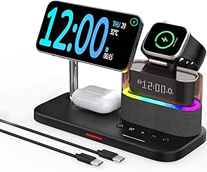 Wireless Charger with Alarm Clock for Apple