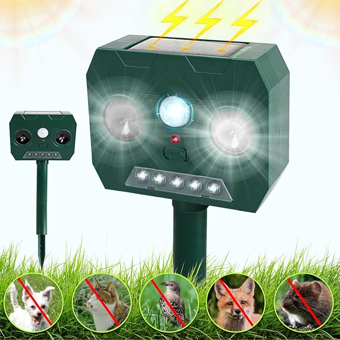 Cat Repellent, 2 PCS Solar Powered Animal