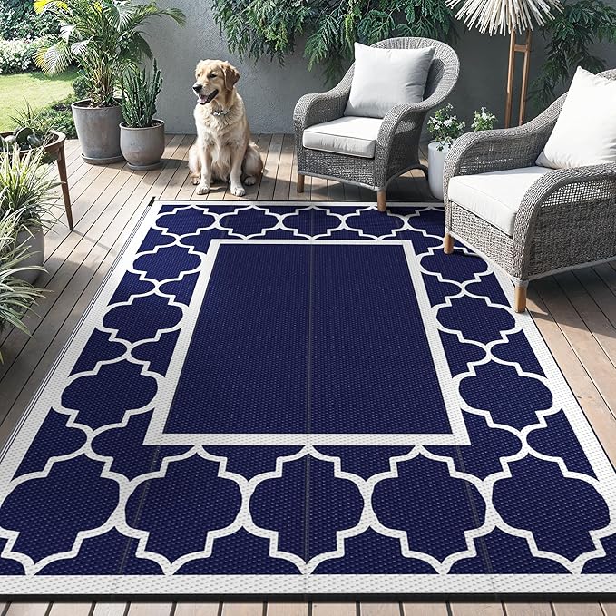 Outdoor Rug Garden Rugs Waterproof Reversible