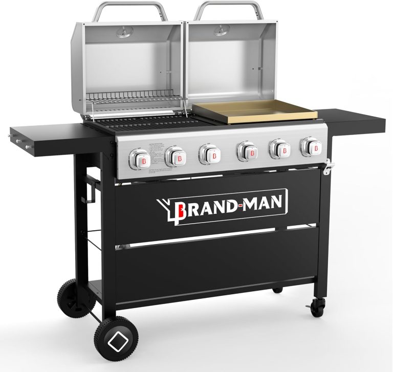 Griddle Grill Combo 6-Burner, 2 in 1 Versatile Propane Gas Grill