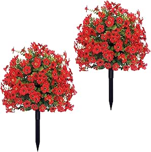 Artificial Violet Topiary Ball Trees with Ground Spikes