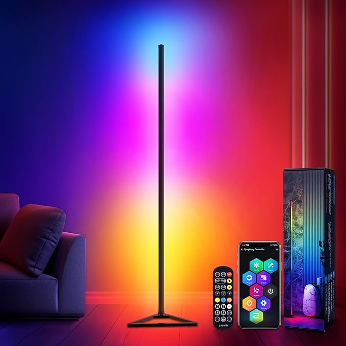 LED Floor Lamp, Smart RGBIC Corner Lamp
