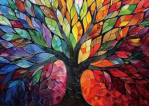 Puzzle-Tree of Life-1000 Pieces Stained Glass Puzzle