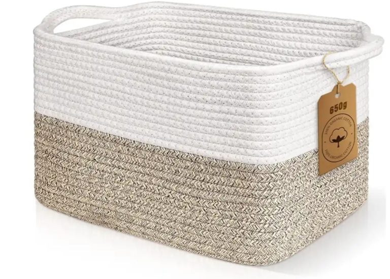 Lychico Cotton Rope Woven Basket with Handles