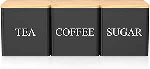 3Pcs Tea Sugar Coffee Canister Set
