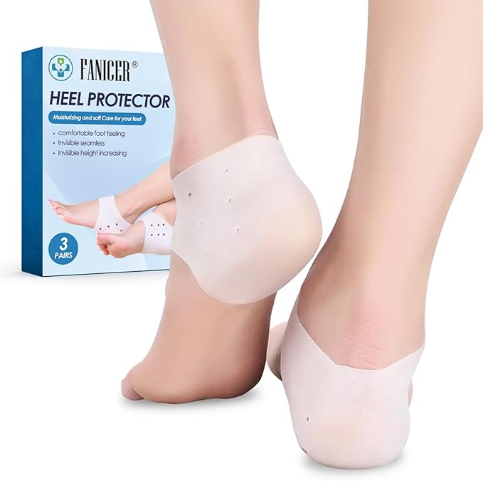 3 Pairs of Silicone Heel Pads Gel Foot Socks