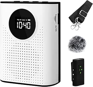 Voice Amplifier with Magnetic Wireless Lavalier Microphone