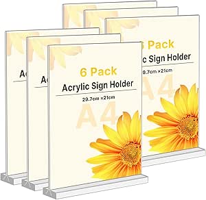 6 Pack Clear Aufsteller A4