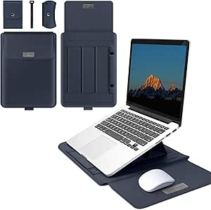 3 in 1 Laptop Sleeve Protective Leather Case with Mouse Pad