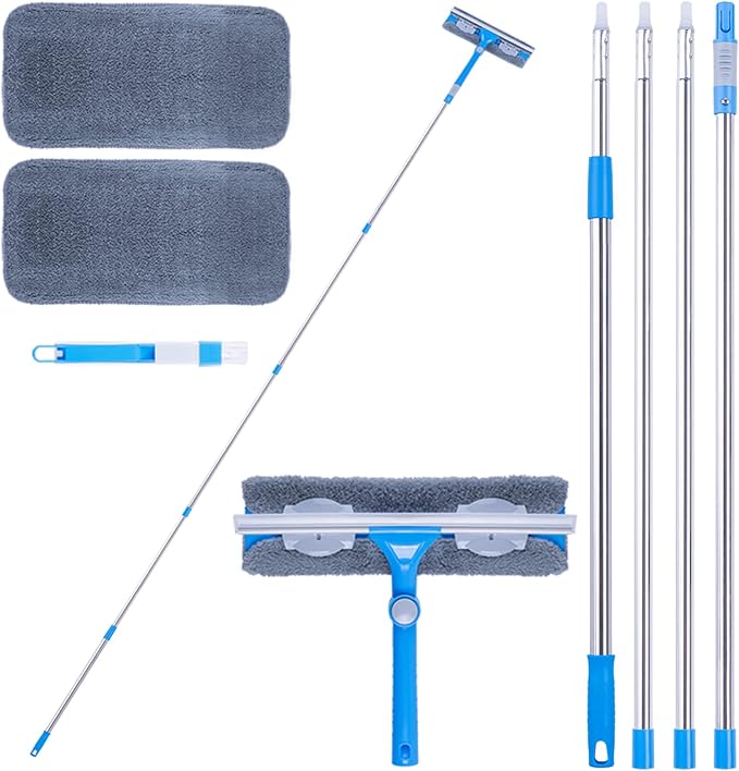 12 Foot (3.7m) Window Squeegee Cleaner Kit