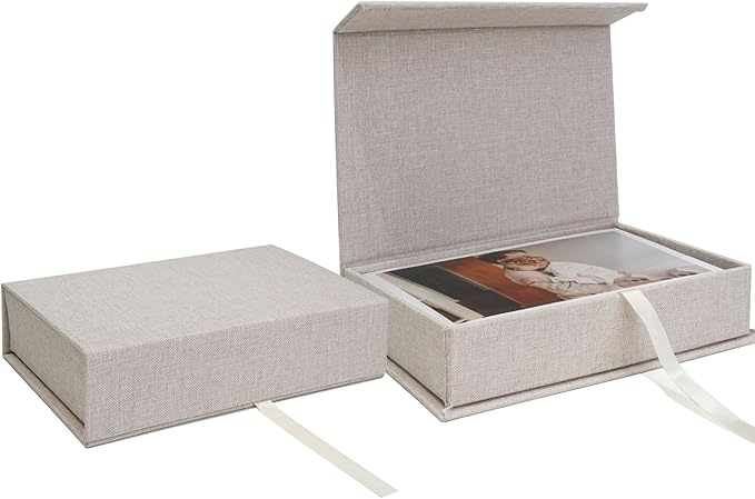 Photo Storage Box Linen