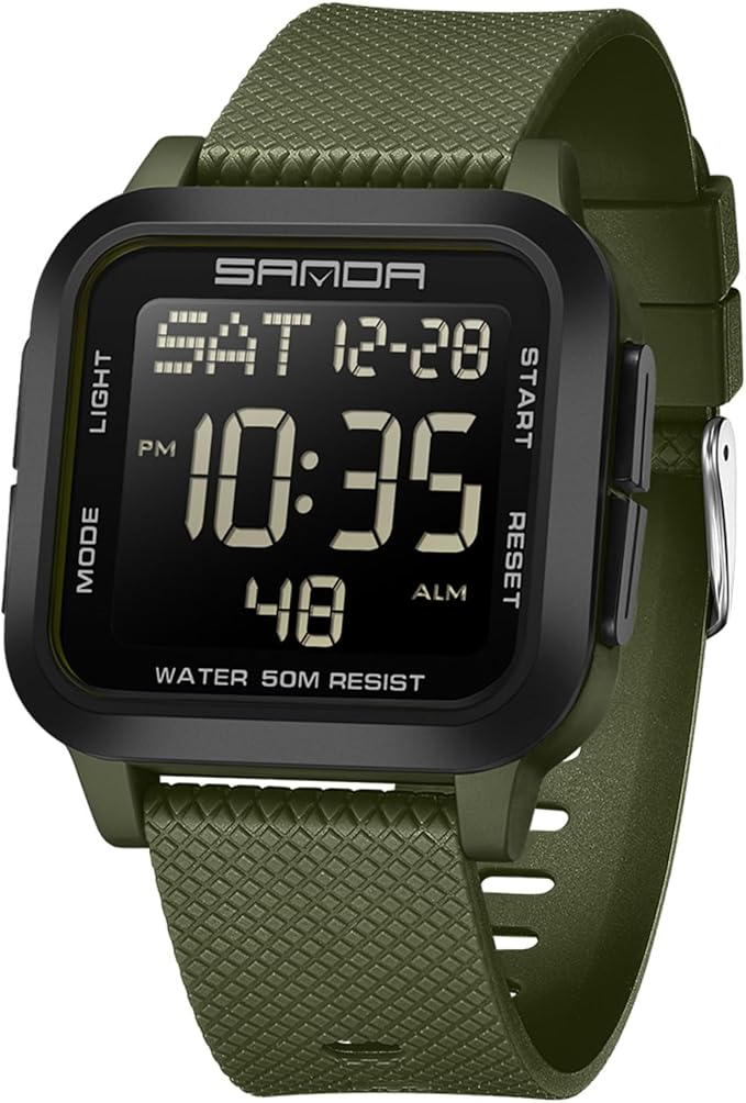  Square Men’s Digital Watch Sports Military Watches