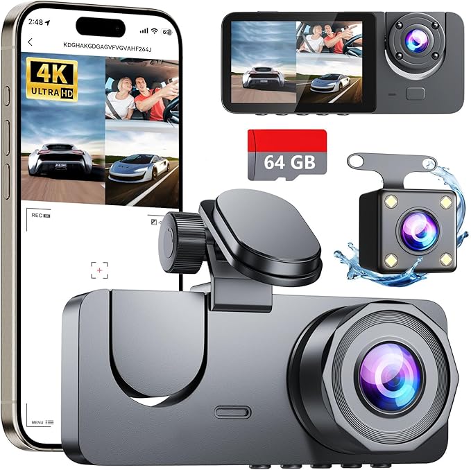 4K Dash Cam Front and Rear