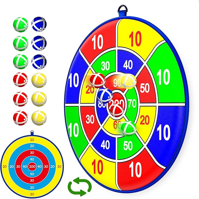 25.5in Large Kids Dart Board with 12 Sticky Balls