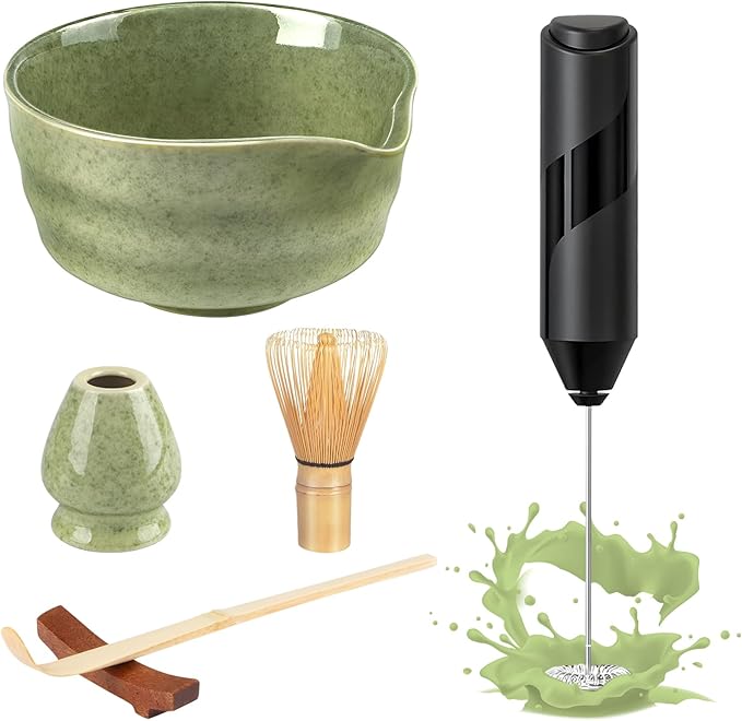 Matcha Set with Milk Frother Handheld