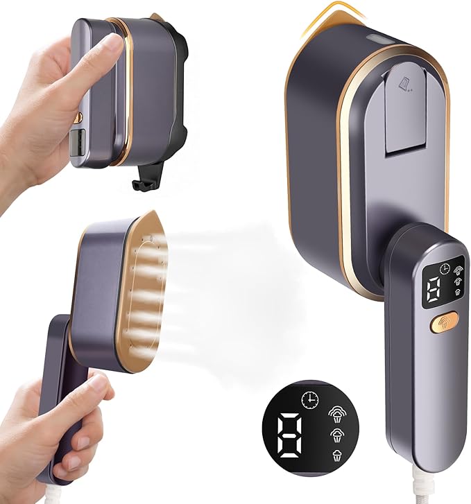 Travel Steamer for Clothes with LED Screen 2 in 1