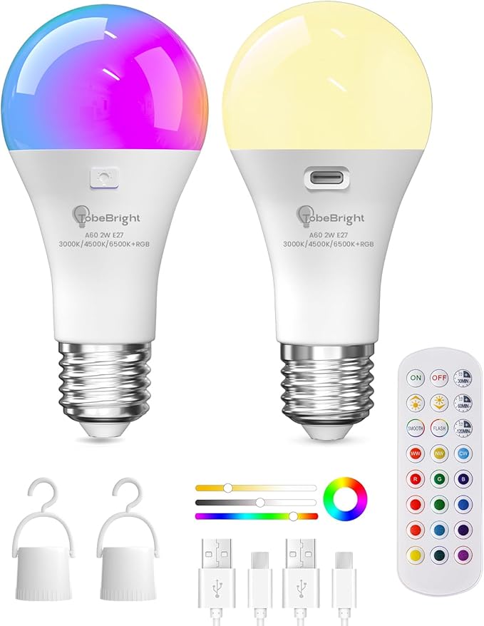 E27 Rechargeable Light Bulb with Remote Control