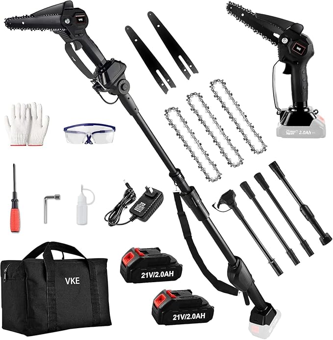 2-in-1 Cordless Pole Saw & Mini Chainsaw 6 Inch