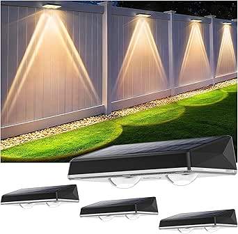 Solar Fence Lights Outdoor Garden