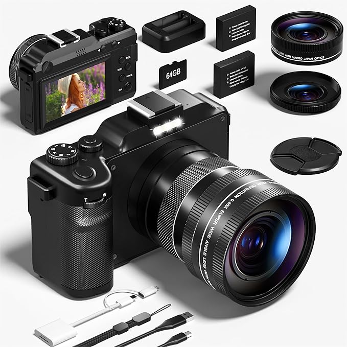 Digital Camera, 5K 64MP Cameras for Photography