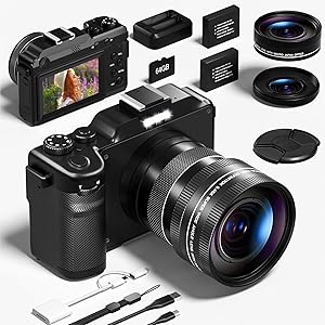 Digital Camera 5K 64MP Cameras for Photography with WiFi
