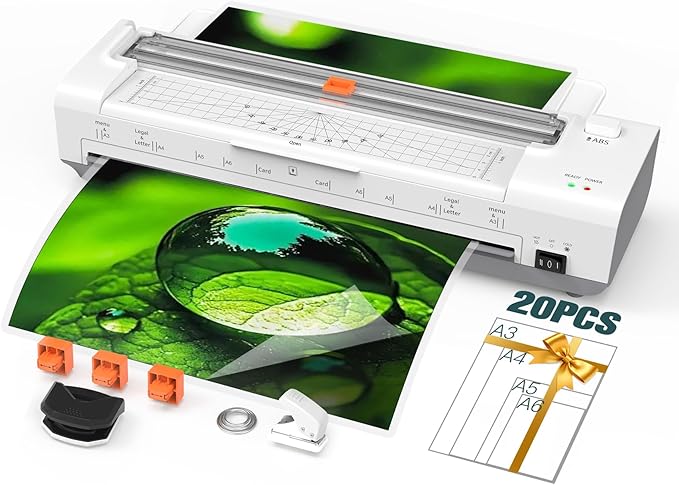 A3 Laminator Machine with 20 Laminating Sheets