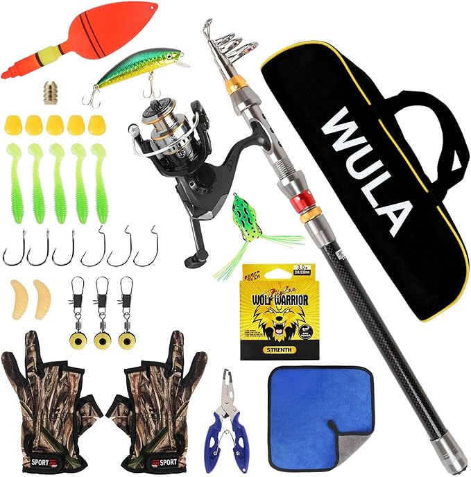 Telescopic Fishing Rod and Reel Combo Set