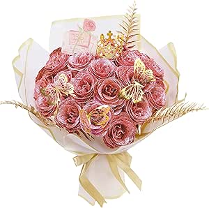  24 Pcs Glitter Roses Bouquet