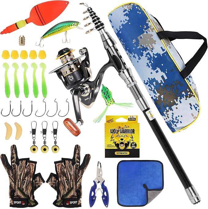 Telescopic Fishing Rod and Reel Combo Set