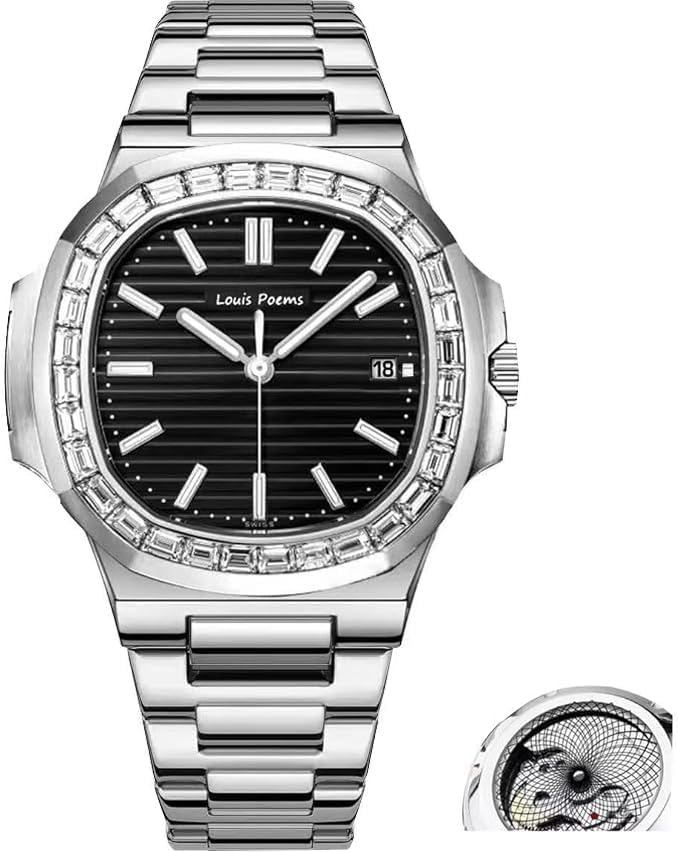 Mens Classic Stainless Steel Silver Watch