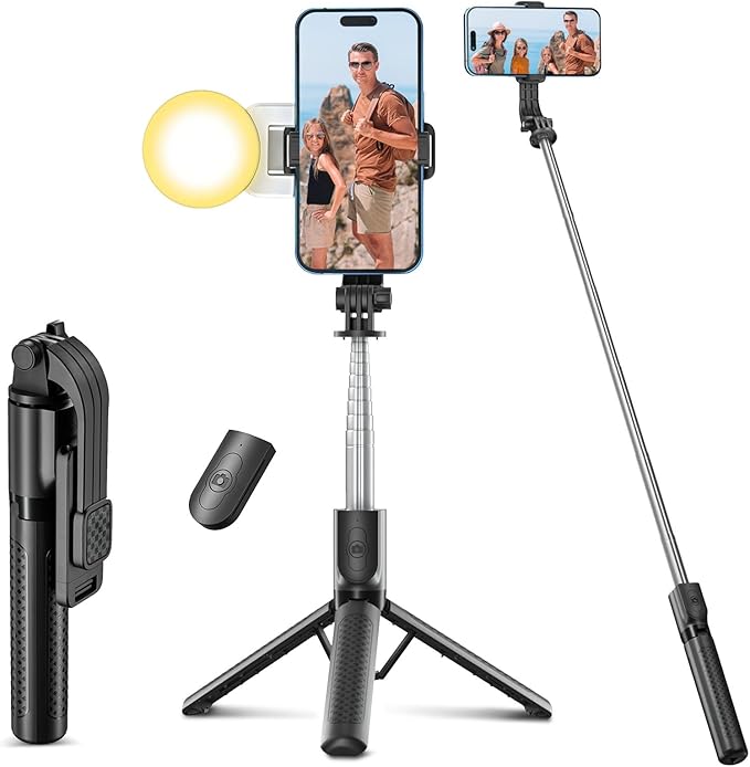 Selfie Stick Tripod with Fill Light