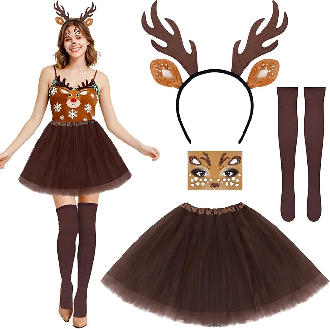 5 Pcs Reindeer Costume for Women