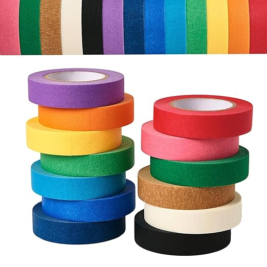 Coloured Masking Tape 12 Rolls