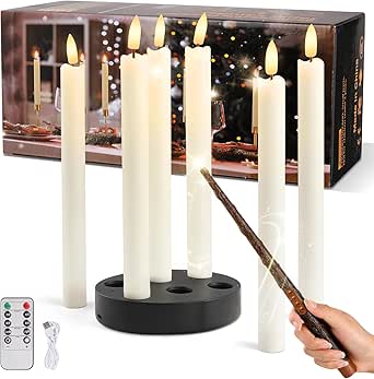 Rechargeable led Taper Candles with Magic Wand