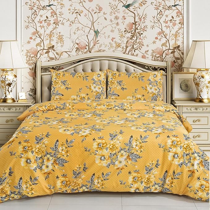 4 Piece Printed Bedding Set Duvet Cover