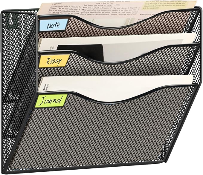 3 Tier Mesh Hanging File Organizer