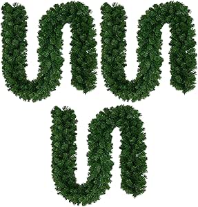 3pk 9ft Pine Plain Green Christmas Garland