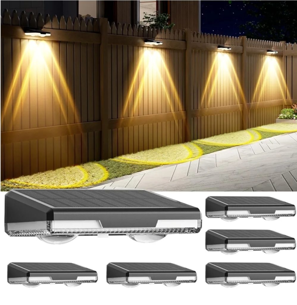 Solar Fence Lights Outdoor Garden