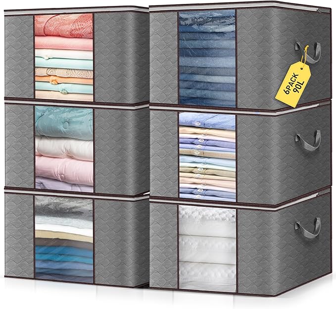 90L Storage Bags 6 Pack
