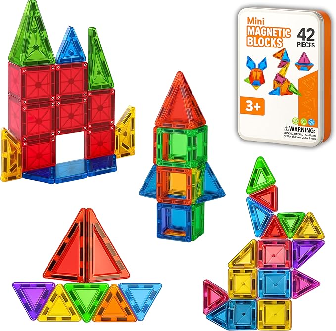 42 Pcs Mini Magnetic Tiles Building Blocks Toys