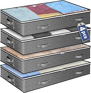 90L Underbed Storage Bags 4 Pack