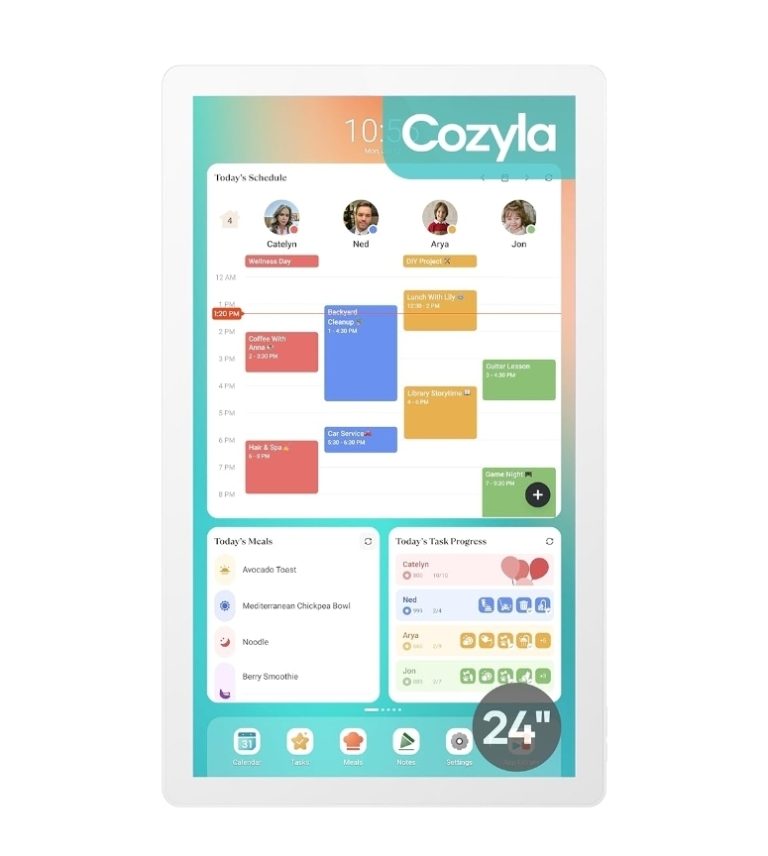 Digital Calendar+ 2: 24 Inch Wall Touch Screen Chore Chart Customizable Dashboard