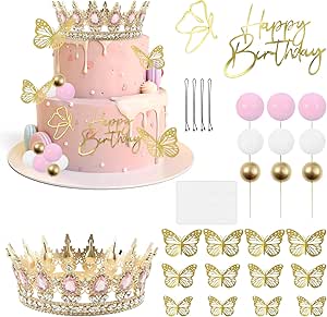 Crown Butterfly Cake Decoration