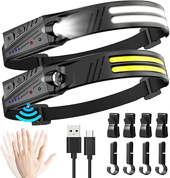 Head Torch Rechargeable 2 Pack