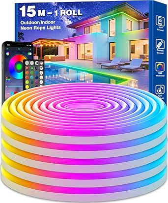 15m Waterproof Neon Rope Lights IP68