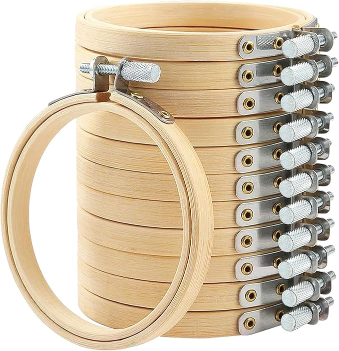 Pack of 16 Bamboo Embroidery Hoop Cross Stitch Frame