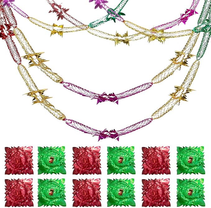 12 Pcs Gold Christmas Ceiling Decorations