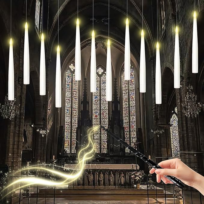 12 Pack Floating Candles with Wand