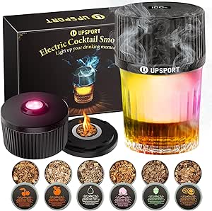 Electric Whiskey Smoker Kit with 4 Light Modes