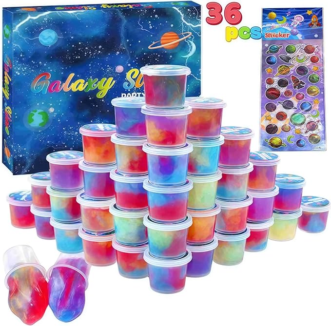 36 Packs Galaxy Slime Cups for Party Favors